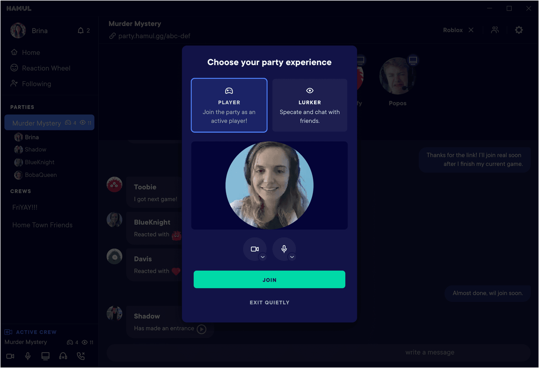 Player profile room